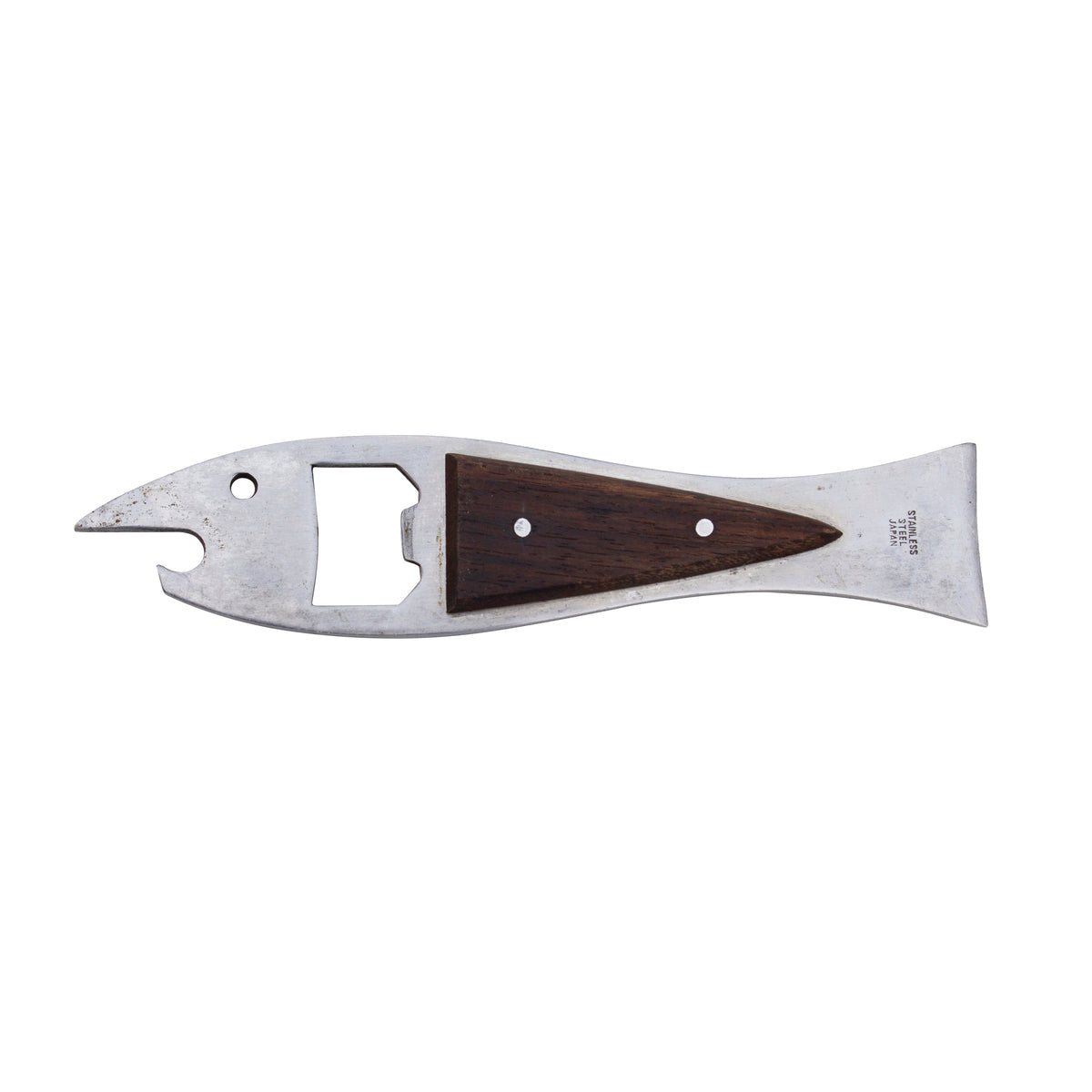 Fish Bottle Opener by Carl Auböck, Stainless Steel and Cane