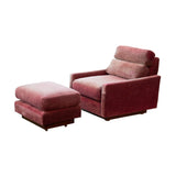 Raspberry Velvet Lounge Chair and Ottoman