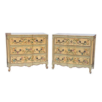 Pair of Handpainted French Provincial Chest Dressers by Ralph Widdicomb for John Widdicomb