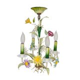 Italian Tole Floral Chandelier