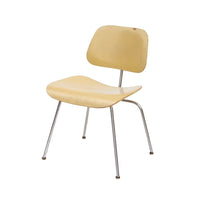 Herman Miller Eames DCM Chair Painted in Butter Yellow - Red Aniline Dye Finish beneath #1