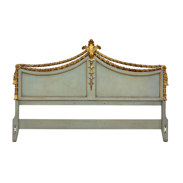 French Blue King Headboard with Fleur Detail by Karges