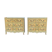 Pair of Handpainted French Provincial Chest Dressers by Ralph Widdicomb for John Widdicomb