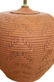 Textured Ceramic Table Lamps in Terracotta, Pair
