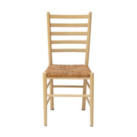 Italian Ladderback Dining Chairs with Woven Rush Seats, S/4