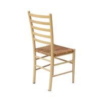 Italian Ladderback Dining Chairs with Woven Rush Seats, S/4