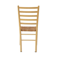 Italian Ladderback Dining Chairs with Woven Rush Seats, S/4