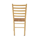 Italian Ladderback Dining Chairs with Woven Rush Seats, S/4