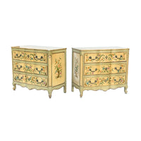 Pair of Handpainted French Provincial Chest Dressers by Ralph Widdicomb for John Widdicomb