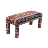 Parsons Bench Upholstered in a Vintage Textile, 45" W