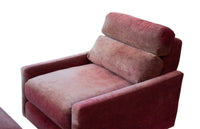 Raspberry Velvet Lounge Chair and Ottoman