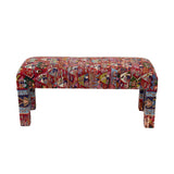 Parsons Bench Upholstered in a Vintage Textile, 45" W