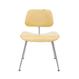 Herman Miller Eames DCM Chair Painted in Butter Yellow - Red Aniline Dye Finish beneath #1