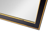 Vintage Black Lacquer and Gilt Vertical Mirror, 21" x 54"