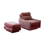 Raspberry Velvet Lounge Chair and Ottoman