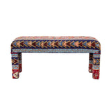 Parsons Bench Upholstered in a Vintage Textile, 45" W