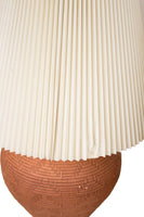 Textured Ceramic Table Lamps in Terracotta, Pair