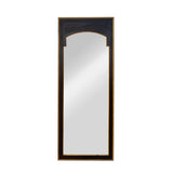 Vintage Black Lacquer and Gilt Vertical Mirror, 21" x 54"