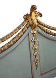 French Blue King Headboard with Fleur Detail by Karges