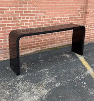 Waterfall Console Table in Black Laminate