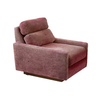 Raspberry Velvet Lounge Chair and Ottoman