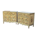 Pair of Handpainted French Provincial Chest Dressers by Ralph Widdicomb for John Widdicomb