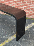 Waterfall Console Table in Black Laminate