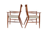 Paul McCobb for Calvin Walnut Dining Chairs with Caned Backs Directional , S/6