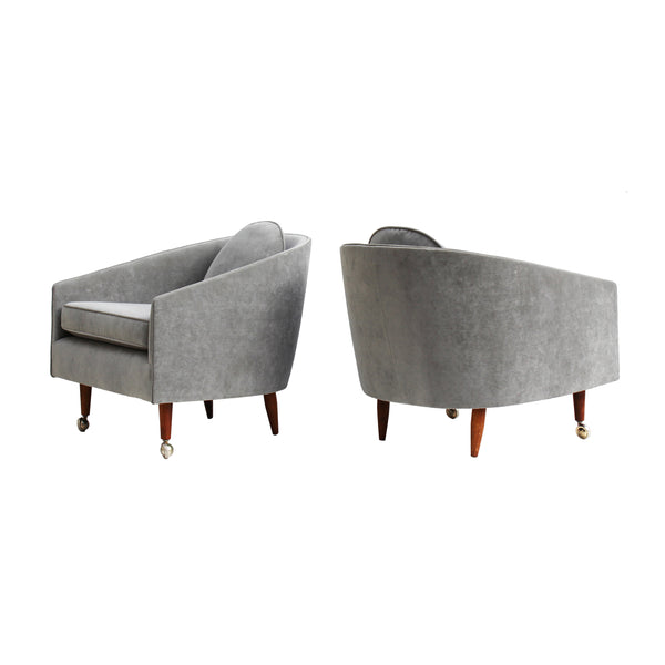 Midcentury Scoop Armchairs, pair