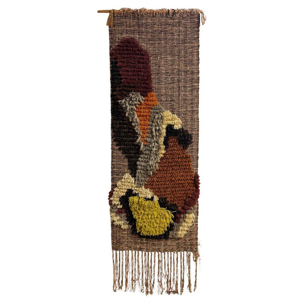 Vintage Fiber Art Woven Wall Hanging