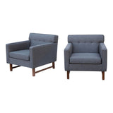 Tufted Midcentury Modern Armchairs by Franklin Furniture, pair