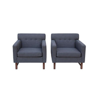 Tufted Midcentury Modern Armchairs by Franklin Furniture, pair