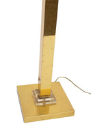 Geometric Brass and Lucite Floor Lamp