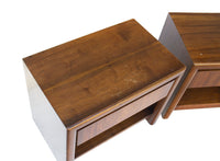 Midcentury Walnut Nightstands by Lane, pair