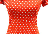 Vintage 1970s Minnie Mouse Dress Long Polka Dot Ruffle Dress Jersey Fits Size 4