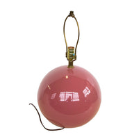 1980s Mauve Ceramic Sphere Table Lamp