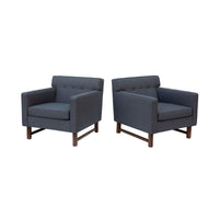 Tufted Midcentury Modern Armchairs by Franklin Furniture, pair