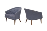 Petite Pair of Tufted Midcentury Armchairs