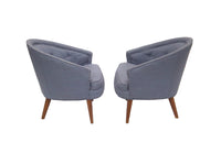 Petite Pair of Tufted Midcentury Armchairs