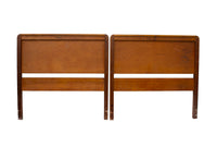 Pair of Art Deco Twin Headboards in Exotic Flame Walnut