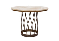 Round Occasional or Corner Table with Travertine Top