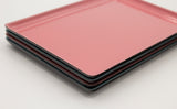 Pink and Blue Japanese Lacquer Stacking Trays, S/4
