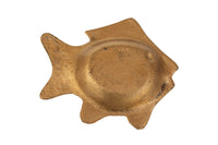 Vintage Japanese Fish Small Dish In Metal w Applied Bronze Metallic Finish Made in Japan