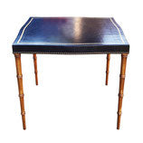 Leather Topped Faux Bamboo Game Table