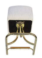 Swivel Barstools with Brass Tubular Bases, pair